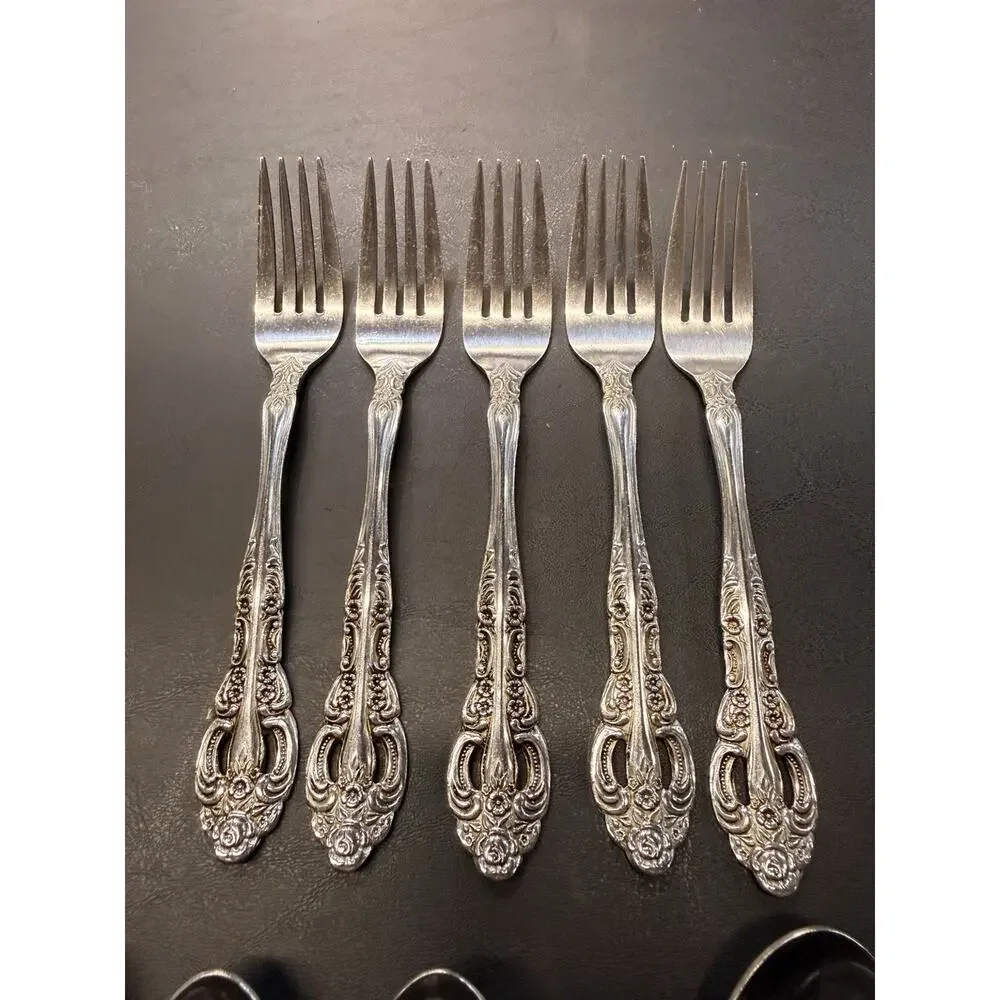 Vintage Stainless Steel Japan Flatware Lot 16 Pieces Ornate Floral Silverware